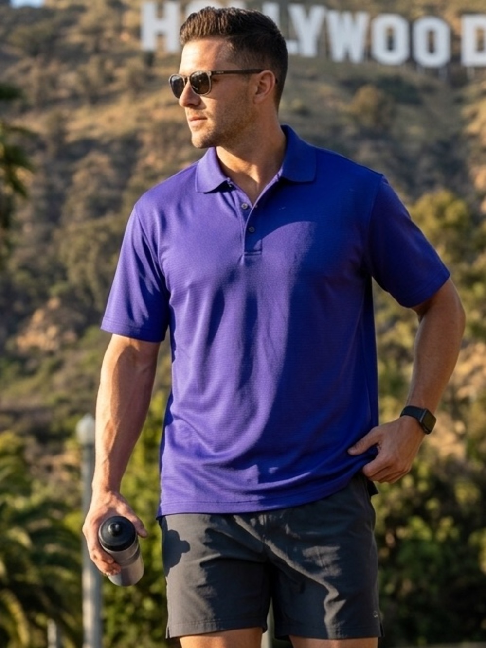 Men's Purple Polo Shirt - Classic Short Sleeve